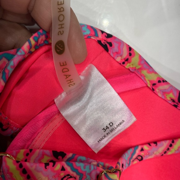bikini top & bottom: coral rose tile wrap top w/ ruching bottom - Picture 4 of 11